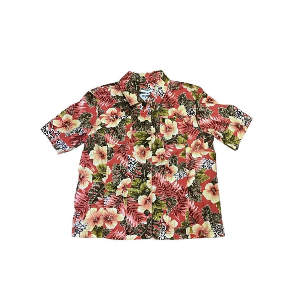 Vintage Floral Short Sleeve Jacket M
